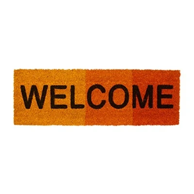 Imagen de Relaxdays Felpudo Welcome para la Entrada, 1.5 x 75 25 cm, Fibra de Coco y PVC, Antideslizante, Color Rojo