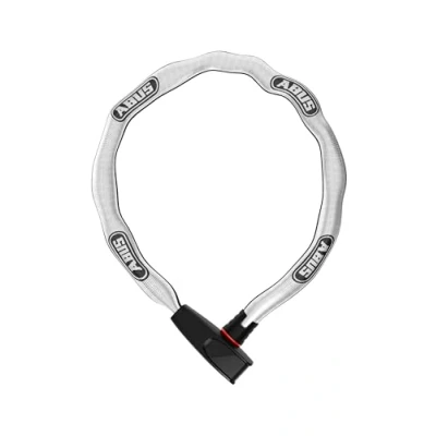 Imagen de ABUS Antirrobo de Cadena Catena 6806K bicicleta ligero acero endurecido con tubo textil moda cuadrada nivel seguridad 6 110 cm gris reflectante