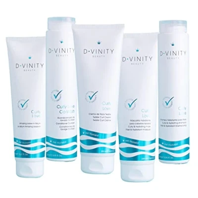 Imagen de Rutina Método Curly Vegana Love, Co Wash + Champú Low Poo Crema de Rizos Mascarilla Hidratante Leave In, Sin Sulfatos ni Siliconas
