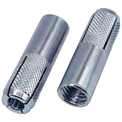 Imagen de SKIR&#039;CO (6 piezas) Anclajes moleteados M10 x 40 mm, funda de perno expansión, tacos pared, anclaje hormigón