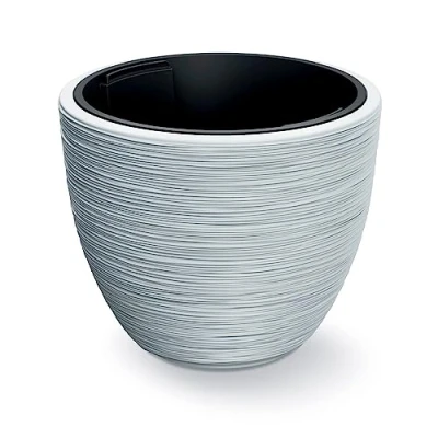 Imagen de Macetero color blanco, con depósito, colección FURU, de 39 x 32 cm, capacidad 30 L.