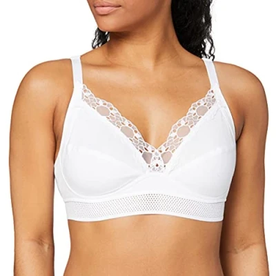 Imagen de Playtex Sujetador sin aros Feel Good Support de algodón orgánico para Mujer x1, Blanco, 95E