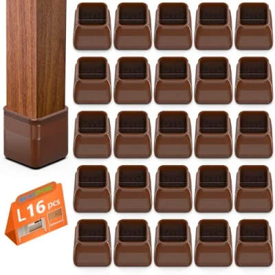 Imagen de BAIPOK 16 Piezas Protectores de Silla, Fundas Silicona para Piernas Silla con Fieltro Envuelto, Almohadillas Protectoras Pies Muebles