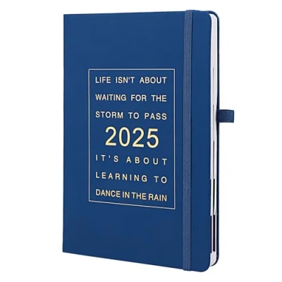 Imagen de Euleryoo Piano Giornaliero 2025, Programma 12 Mesi Calendario Libro 2025 Copertina Rigida con Spazio per Appunti, Morbida e Chiusura ad Elastico, Azul (21 x 14 cm)