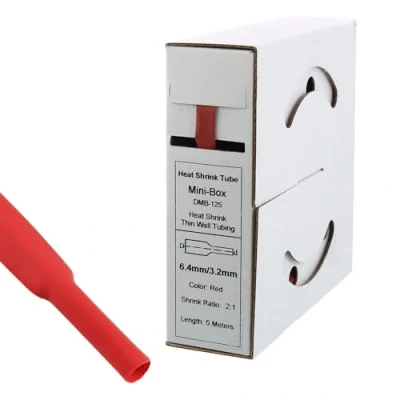 Imagen de Offgridtec Tubo termorretráctil (5 m, 6,4 mm a 3,2 mm), color rojo