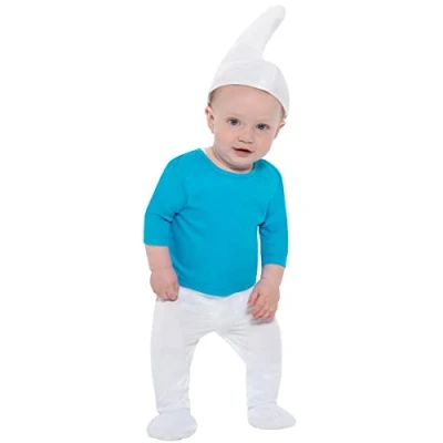Imagen de Funidelia Disfraz de Pitufo para bebé The Smurfs, Dibujos Animados, Enanito niños y divertidos accesorios Fiestas, Carnaval Halloween Talla 6 12 meses Azul