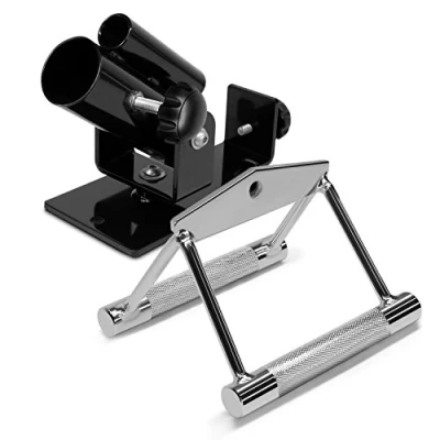 Imagen de Yes4All JRXV Deluxe T Bar Row Plataforma Full 360 giratorio y fácil de instalar Se adapta a barras olímpicas estándar 1 pulgada 2 pulgadas, H. Combo + doble agarre fila