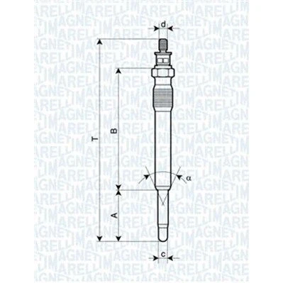 Imagen de MAGNETI MARELLI 062900001304 Bujía de precalentamiento 11V 10A M10X1 CITROËN: Xsara Hatchback, Berlingo / First I
