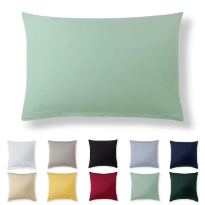 Imagen de Alreya Funda de Almohada 100% Algodón Jersey 40 x 60 cm Verde Verano Cojín para Cama 40x60 sofá hipoalergénica