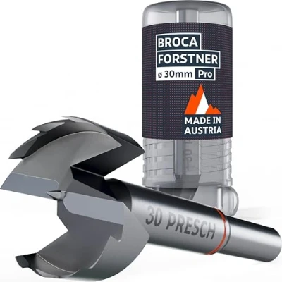 Imagen de Presch Broca Forstner Ø 30mm para madera ultra afilada y duradera Punta central de alta precisión agujeros perfectamente redondos Rendimiento fiable con vida útil optimizada