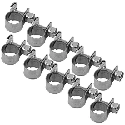 Imagen de 10 Unids/Set Abrazaderas De Manguera Acero Inoxidable Resistente T Bolt Mini Línea Combustible Clips Tubería 6 Mm 20 Tamaño Opcional Para Fontanería (8 Mm)