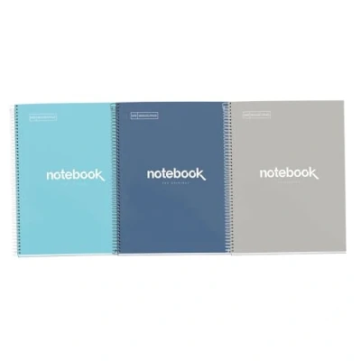 Imagen de Miquelrius Pack 3 Cuadernos Notebook Emotions A4, 80 Hojas 90 g/m², Rayado Punteado (Dots), 1 Franja de Color, Espiral Microperforado, Tapa Extra Rígida, 4 Taladros, Colores Pasteles Intensos