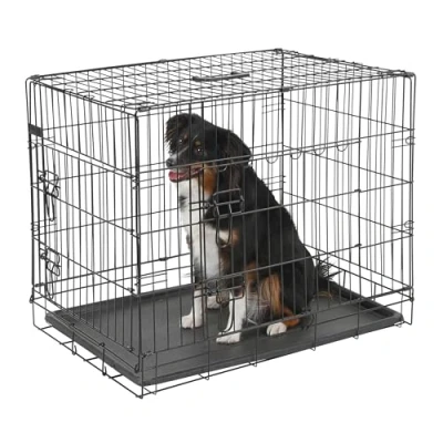 Imagen de Jaula para Transporte, Plegable, Negro, 92 x 63 74 cm, 2 Puertas