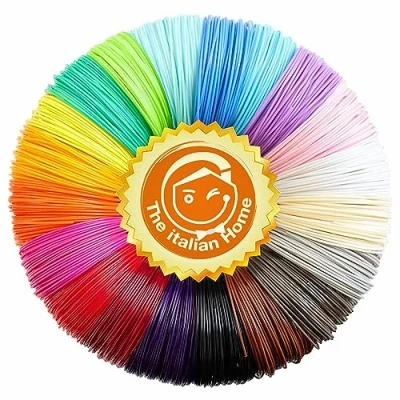 Imagen de The Italian Home® Filamento para Boligrafo 3D 20 COLORES (3 Fluorescente), Filamentos lapiz (5 Metros Cada Uno/100 en Total) Material boli y (20 100M)