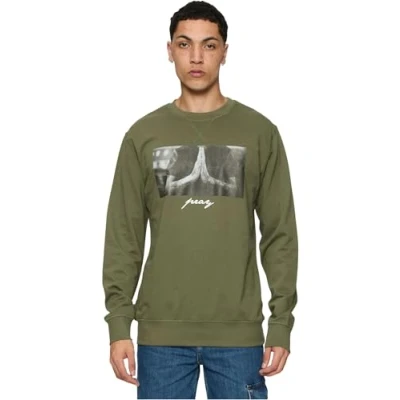 Imagen de Mister Tee PRAY Crewneck Sudadera, Hombre, Talla: XS, Olive