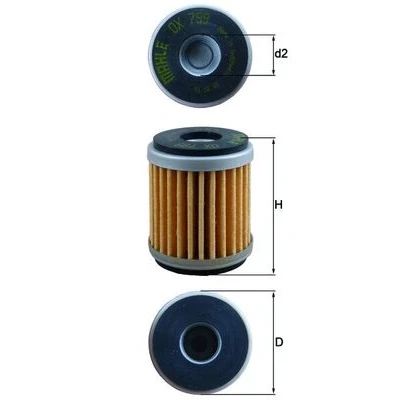 Imagen de MAHLE ORIGINAL OX 799 Filtro de aceite Cartucho filtrante