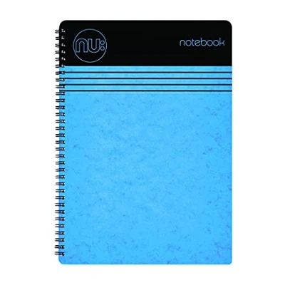 Imagen de NU Cuadernos Craze Cloud Range Cuaderno A5 azul encuadernado con alambre de papelería Bloc notas a rayas 110 páginas, NU003357 FSC BL