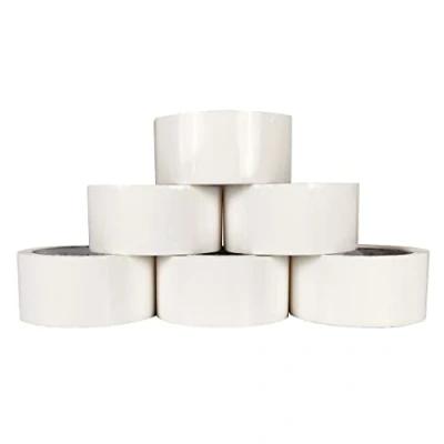 Imagen de RAYLU PAPER® Rollos de Precinto, Cinta Adhesiva para Embalaje Cajas Envío Resistente y Extra Fuerte, 66 metros x 50 mm ancho (6 unidades, Blanco)