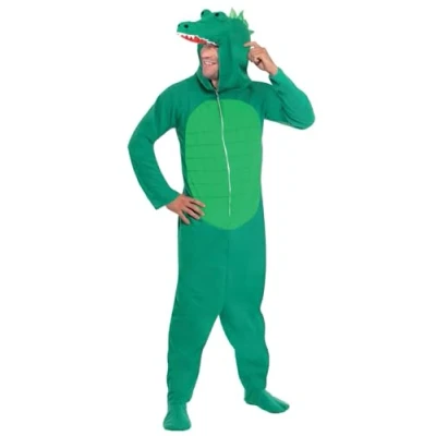 Imagen de Smiffys Disfraz de cocodrilo, verde, incluye enterizo con capucha