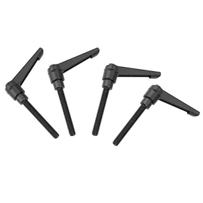 Imagen de 4pcs Mango de Palanca sujeción, manijas Ajustables la máquina Rosca Macho Acero Inoxidable M6, Negro (60 mm)
