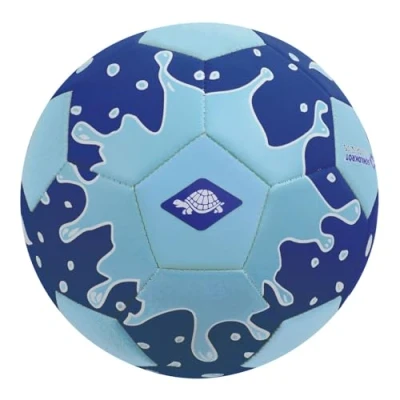 Imagen de Schildkröt Funsports Balón de Fútbol Playa Neopreno, Tamaño 5, Ø 21 cm, 970278, Azul/Verde Naranja/Verde, 1 unidad, Modelo Surtido