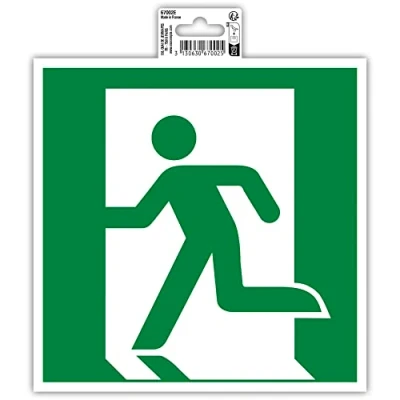 Imagen de Exacompta Ref 67002E Señal autoadhesiva de la empresa evacuación a izquierda Tamaño 20 cm Señalización esencial para empresas, negocios y necesidades comerciales