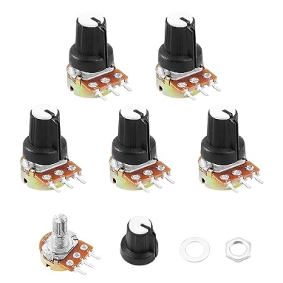 Imagen de HSEAMALL Potenciómetro 5Pack (B10K Ohm 3 Terminal)