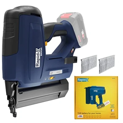 Imagen de Rapid BNX50 18V P4A Clavadora Eléctrica Inalámbrica de Clavos con Luz LED para Bricolaje Muebles y Madera N.º 8 Disparo Simple o Impacto, Batería no Incluida (5001501)