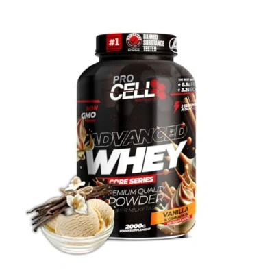Imagen de WheyCore Proteinas Whey (2kg) Sabor Vainilla, Zero Azúcar, 21g de Proteina, 66 Servicios Protein Concentrado y Aislado Suero para Masa Muscular en Polvo Batidos