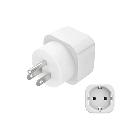 Imagen de Adaptador de viaje Hama EU USA, Tipo B, C, 100 250 V, 15 A, Blanco