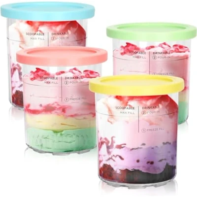 Imagen de Angaekkot Ninja Creami Deluxe Recipiente para helados (680 ml, sin BPA, apto lavavajillas)