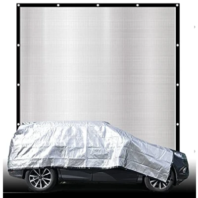 Imagen de AMANKA 2x2 m Toldo Térmico Aluminet 99% Sombra Aislante Termico Coche Parasol Caravana Funda para Moto Tela Protector Protectora Camping
