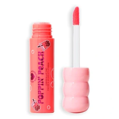 Imagen de I Heart Revoluion Bubble Tea Milky, Tinta para labios y rubortinte facial hidratante todo en uno infusionado con té verde matcha, Poppin&#039; Peach