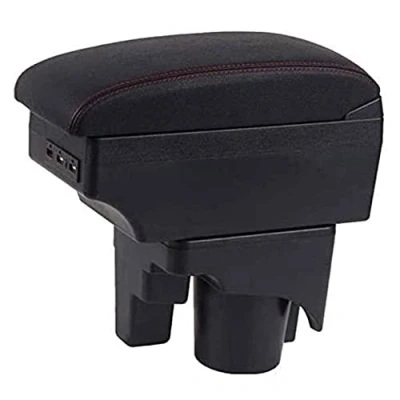 Imagen de Para V W Golf 6 For 5 Mk6 MK5 Coche Apoyabrazos Doble Capa De Almacenamiento Cuero Consola ​Central Reposabrazos Con Puertos Carga Usb Armrest Caja Auto Accesorios