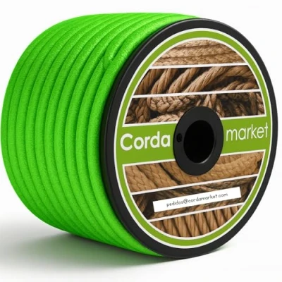 Imagen de CORDAMARKET 10mm Goma elástica, Adultos Unisex, Verde Fluor, 25mts