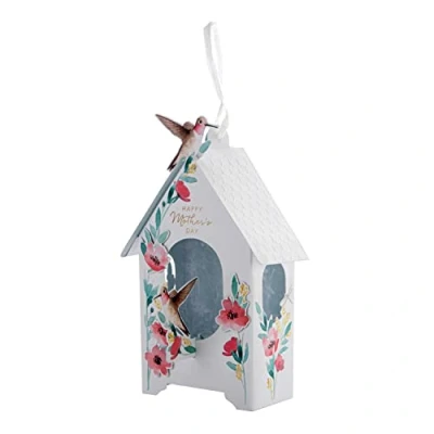 Imagen de Hallmark Tarjeta para el día de la madre, diseño contemporáneo 3D casa pájaros, color blanco 25563057