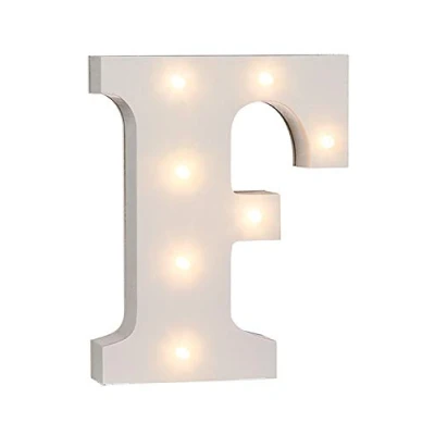 Imagen de Out of the blue 57/6079 Letra de madera «F», iluminada con 7 luces led, funciona pilas, aprox. 16 cm