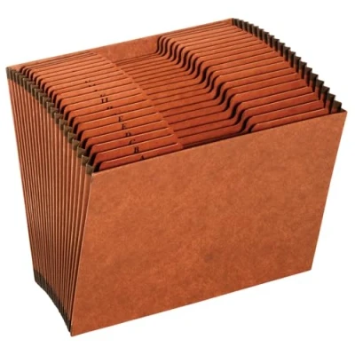 Imagen de Globe Weis/Pendaflex Heavy Duty Expanding File, Open Top, 21 Pockets, A Z, 1/3 Cut Tabs, Letter Size, Brown (R217AHD)