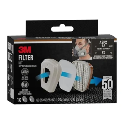 Imagen de 3M xA004838026 Repuestos para Media Máscara, Marrón y Gris