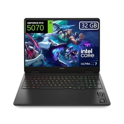 Imagen de HP OMEN 16 am0033ns Ordenador portátil Gaming 16&quot; 2.5K (Intel Ultra 7 255H, 32GB RAM, 1TB SSD, NVIDIA RTX 5070, FreeDos) Negro Teclado QWERTY Español
