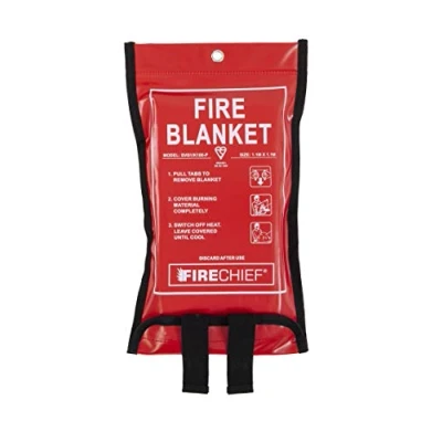 Imagen de Firechief SVB1/K100 P Manta ignífuga de primera calidad (3.5 x 3.5 pies), adecuada para su uso en el hogar (cocina, oficina, garaje), 101 1489, rojo