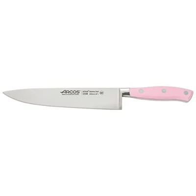 Imagen de Arcos Serie Riviera Rose Cuchillo Cocinero Hoja de Acero Inoxidable Forjado Nitrum 200 mm Mango Polioximetileno (Pom) Color Rosa