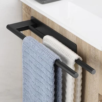Imagen de OETAMS Toallero Adhesivo Barra de Toalla 304 Acero Inoxidable Toalleros Baño Sin Taladro Doble para y Cocina