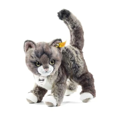 Imagen de Steiff Classic Kitty Cat Animales Juguete de Peluche, Color Gris/Beige, 25,4 cm (099335)