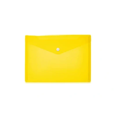 Imagen de HERMA 20052 Portadocumentos A5, color amarillo transparente, con cierre de presión, sobre plástico para escuela, universidad, oficina, viajes