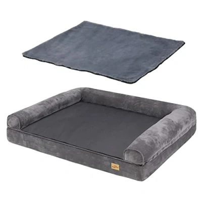 Imagen de BingoPaw Cama Perro Grande: 120x90x10 cm Colchoneta con Funda Desenfundable y Impermeable Lavable Antideslizante Sofa Colchon Antiestres para Invierno Espuma Ortopedica