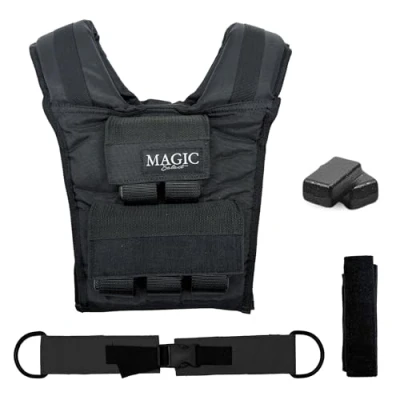 Imagen de Chaleco Peso Entrenamiento. Ajustable 10kg. Lastrado con 10 Pesos Incluidos. y Compacto para Hombre o Mujer. Entrenamiento de Fuerza, Gym en Casa, Crossfit, Running.