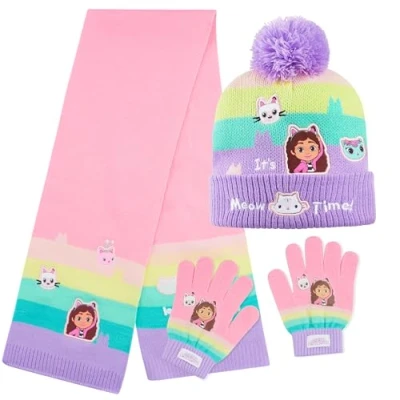 Imagen de Gabby&#039;s Dollhouse Set de Invierno 3 Piezas, Gorro, Bufanda y Guantes para Niñas