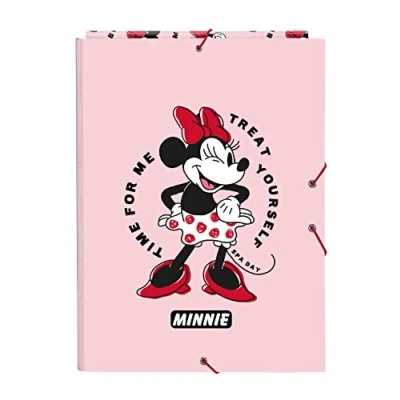 Imagen de MINNIE MOUSE Me Time Carpeta Folio con 3 Solapas, Ideal para Niños de Diferentes Edades, Cómoda y Versátil, Calidad Resistencia, 26x36.5 cm, Color Rosa claro