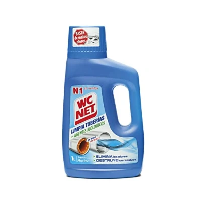 Imagen de ¿Tuberías lentas? Wc Net Limpia Tuberías con agentes biológicos es la solución. Eficaz restos de jabón y grasas. 950 + 50 ml gratis